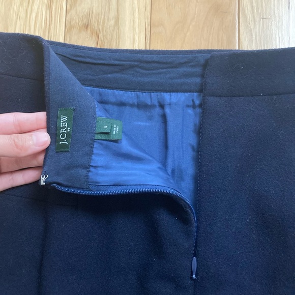 J. Crew NWOT Navy Wool Blend Mini Skirt 4 - Picture 7 of 11